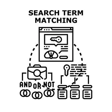 Search term matching optimizing digital marketing strategy イラスト素材