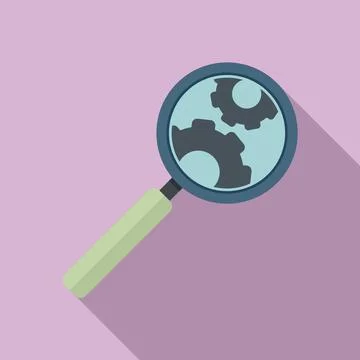 Search testing software icon, flat style Stock Illustration