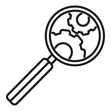 Search testing software icon, outline style Stock Illustration