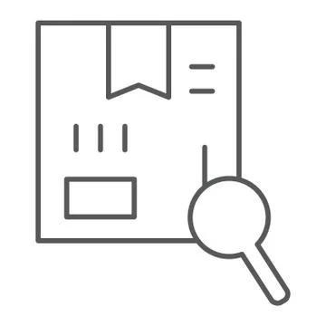 Search thin line icon, cargo and service, package tracking sign, vector graphics Stock Illustration