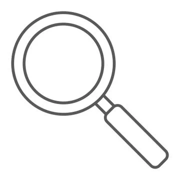 Search thin line icon, enlarge and exploration, magnifying glass sign, vector Stock Illustration