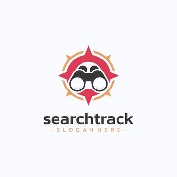 Search track logo design vector. Adventure path guide symbol template. Stock Illustration