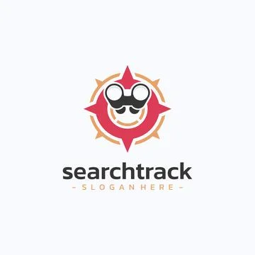 Search track logo design vector. Adventure path guide symbol template. Stock Illustration