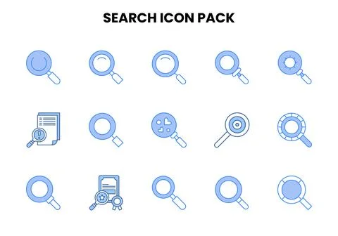 Search Two Colour Bundle Icons Pack Illustrazione stock