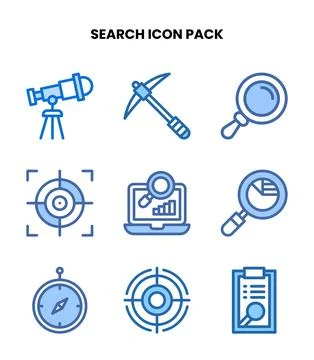 Search Two Colour Graphics Icons Pack Stock Illustration
