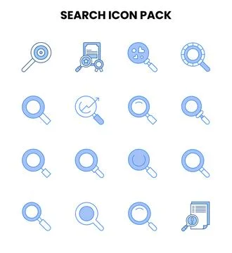 Search Two Colour UI Icons Pack Stock Illustration