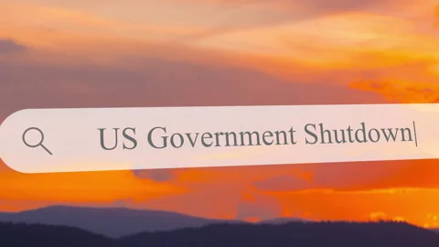 Search for US Government Shutdown information on the web Stock Footage 330420804