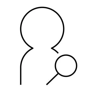 Search user or person thin line icon Stock Illustration
