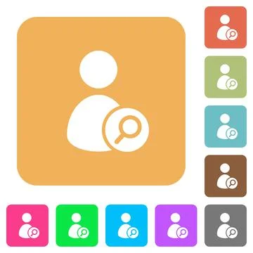 Search user rounded square flat icons Stock Illustration