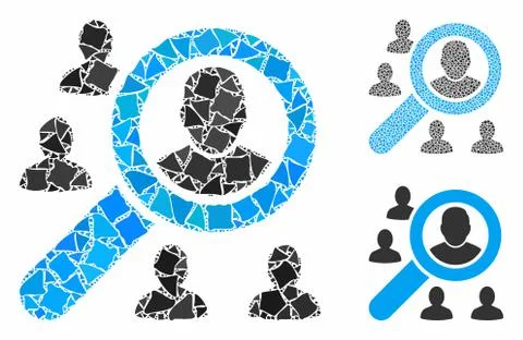 Search users Composition Icon of Raggy Elements Illustrazione stock