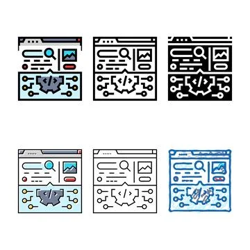 Search variety algorithm seo color icon vector イラスト素材