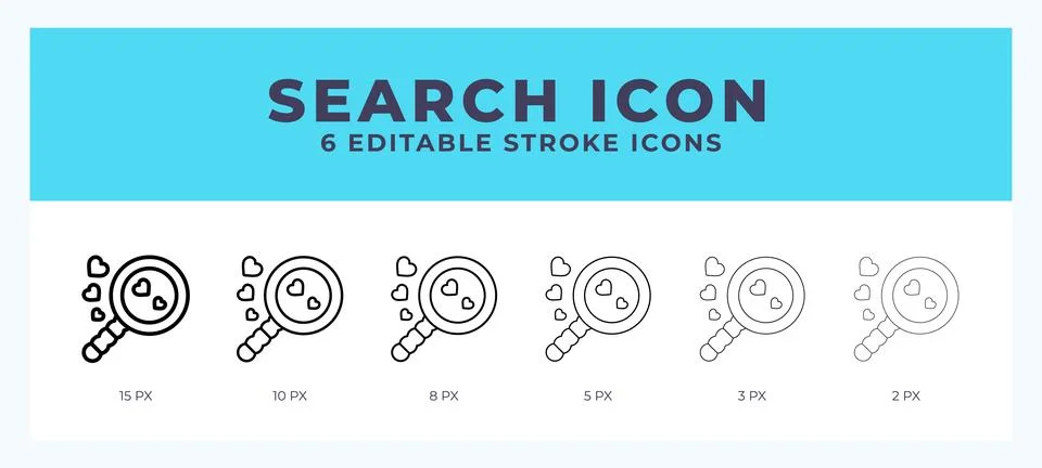 Search vector icon for web and app. Editable stroke vector illustration Stockillustratie