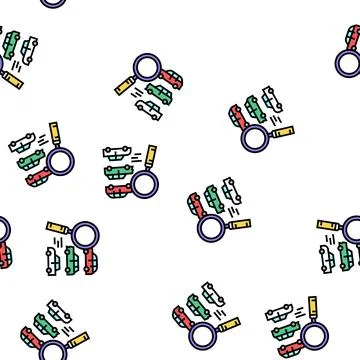 Search vehicles vector seamless pattern 스톡 일러스트