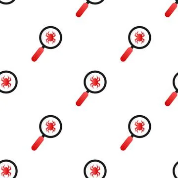 Search virus computer in flat style pattern. Protection symbol. Internet 스톡 일러스트