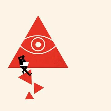 Search for a way to solve a problem, help, minimalist style business concept Stock Illustration