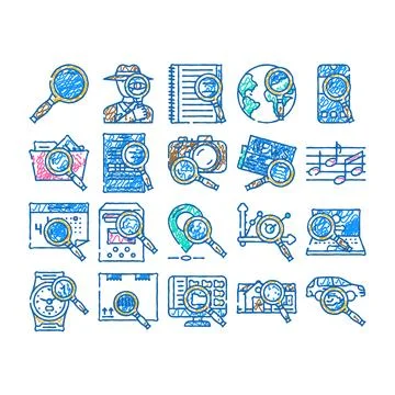 Search web internet bar icon hand drawn Stock Illustration