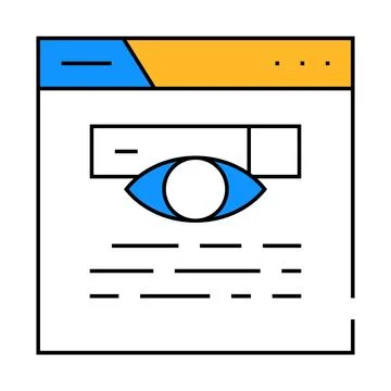 Search web site seo optimization icon color illustration Stock Illustration