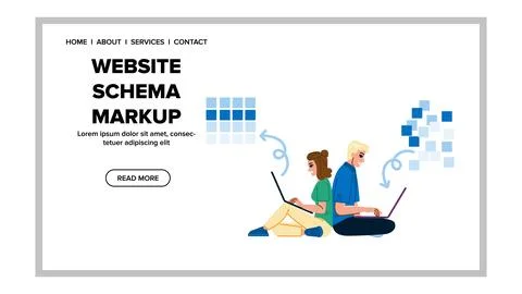 Search website schema markup vector Stock-Illustration