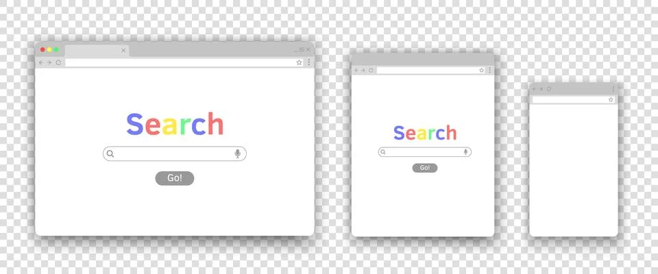 Search window for mobile computer laptop tablet devices. Browser interface for イラスト素材