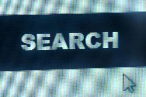 Search word and cursor Stock Photos