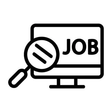 Search for work icon vector. Isolated contour symbol illustration Ilustração Stock