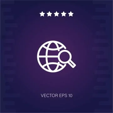 Search worldwide vector icon Stock Illustration