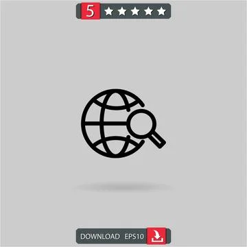 Search worldwide vector icon Stock Illustration