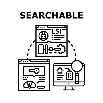 Searchable content improving website ranking and online visibility Illustrazione stock