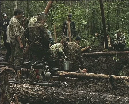 Searchers dig up the spoils of war Stock Footage 1098491