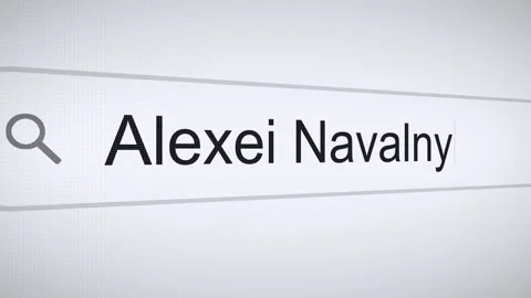 Searching Alexei Navalny on the Internet, Computer Screen Macro Stock Footage 265086636