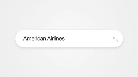 Searching American Airlines On Search Engine - Computer Screen Stock Footage 341051065