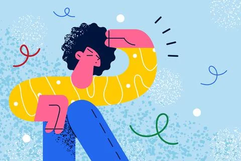Searching and looking for somebody concept Stock Illustration