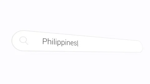 Searching And Typing Philippines In The Internet Browser - Close Up Stock Footage 313873416