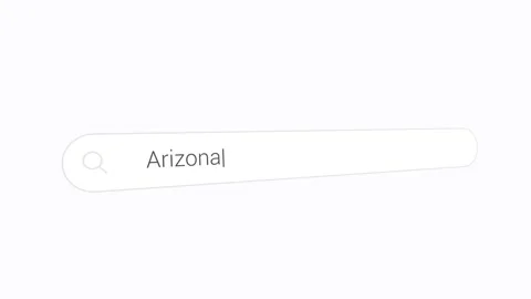 Searching For Arizona In Web Browser By Typing In Search Box. closeup shot Stock Footage 312717169
