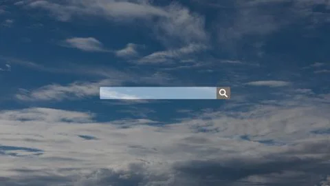 Searching, browsing, Internet data information, over sky background with soft Illustrazione stock