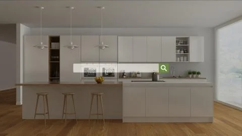 Searching, browsing, Internet data information, over minimalist white and woo Illustrazione stock