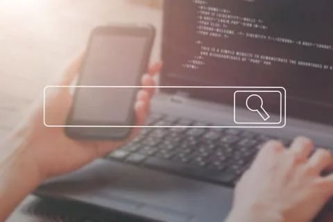 Searching Browsing Internet Data Information Networking Concept soft focus Stock Photos