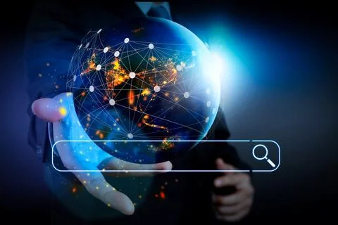 Searching Browsing Internet Data Information Networking Concept with blank se Stock Photos