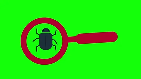 Searching for Bugs Icon on Green Background Stock Footage 319849989