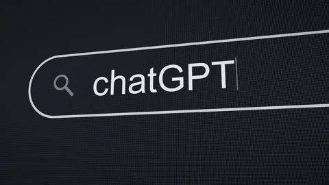 Searching ChatGPT on the Internet, Computer Screen Macro Video stock 263212009