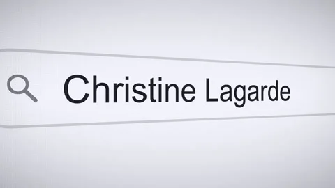 Searching Christine Lagarde on the Internet, Computer Screen Macro Stock Footage 267091052