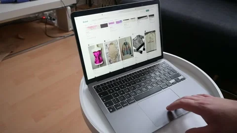 Searching for clothes on the Vinted website. Stock Footage 258350485