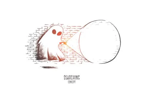 Searching concept. Hand drawn isolated vector. Stock-Illustration
