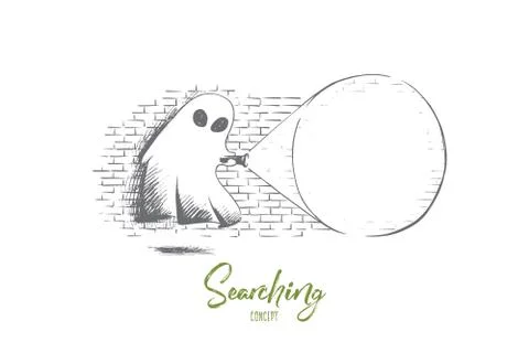 Searching concept. Hand drawn isolated vector. Stock-Illustration