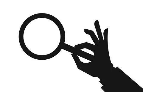 Searching concepts with hand using magnifying glass on white background Stock Illustration