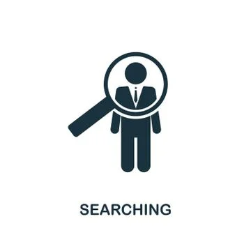 Searching creative icon. Simple element illustration. Searching concept symbol Stock Illustration