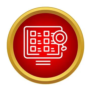 Searching data on computer monitor interface icon Stock Illustration