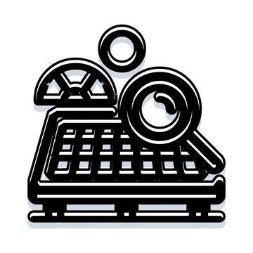 Searching data concept with computer keyboard and magnifying glass Stock Illustration