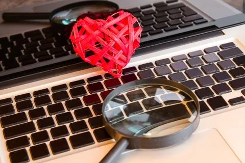 Searching for a date on line. Stock Photos