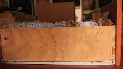 Searching document information in the database catalog file system in library Stock-Footage 49642746